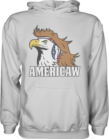 Americaw Hoodie Graphic Fleece Hoodie Greater Half White S